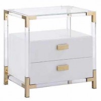 Factory Direct Morden Simple Design Ordinary Size Acrylic Bedside Table/Night Stand