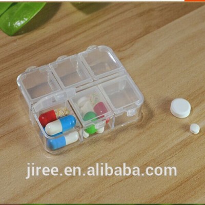 Hot sales clear nonhazardous PP plastic 6 case plastic Pill Box